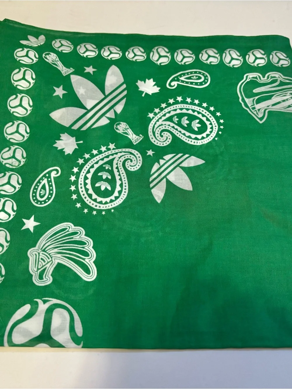 adidas Fifa Nations Green Bandana with White Paisley
